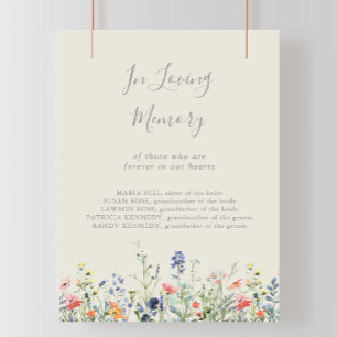 Radiant Multicolor Wildflower In Loving Memory Poster
