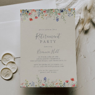 Radiant Multicolor Wildflower Retirement Party Invitation