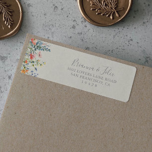 Radiant Multicolor Wildflower Return Address Label
