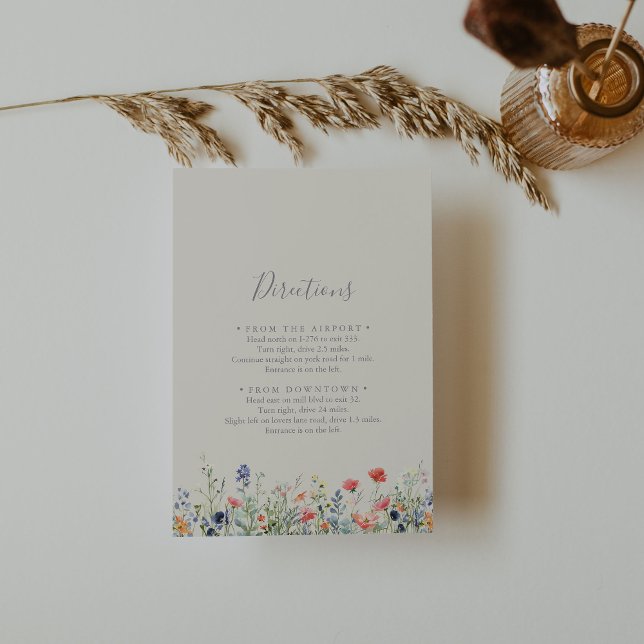 Radiant Multicolor Wildflower Wedding Directions Enclosure Card (Creator Uploaded)