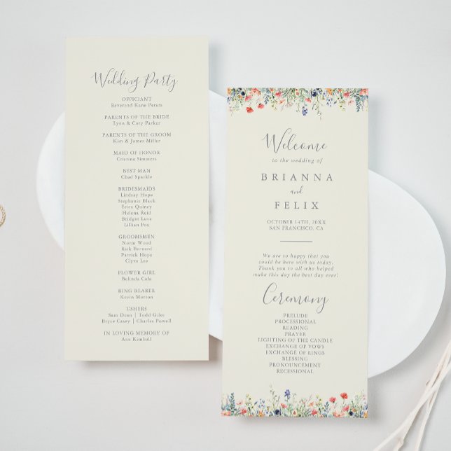 Radiant Multicolor Wildflower Wedding Program (Creator Uploaded)