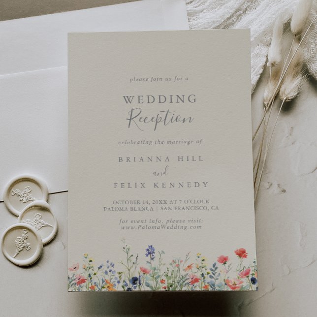 Radiant Multicolor Wildflower Wedding Reception Invitation (Creator Uploaded)