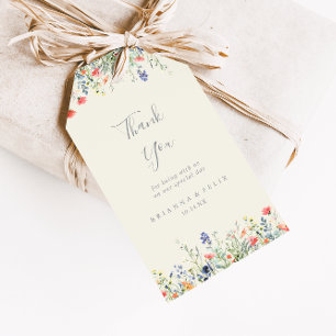 Radiant Multicolor Wildflower Wedding Thank You Gift Tags