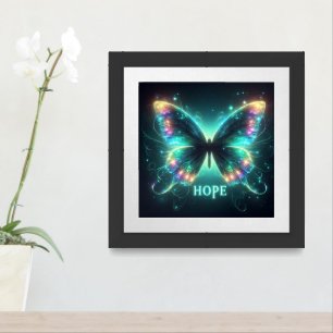 Radiant Multicolored Butterfly Portraying Hope Framed Art