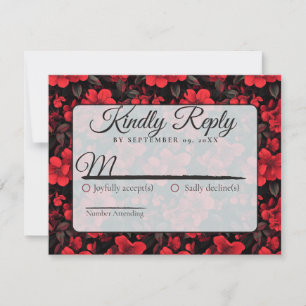 Radiant Nature Rose Flower Spring Wedding Rsvp Card