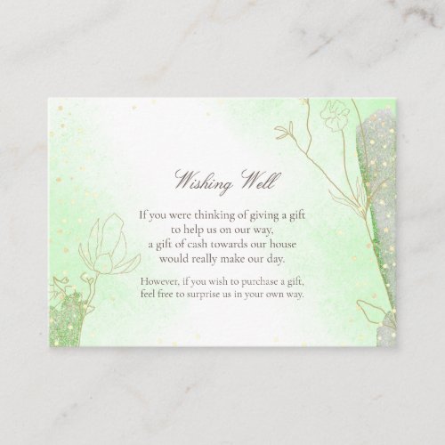 Radiant Neo Green Botanical Wishing Well Wedding E Enclosure Card