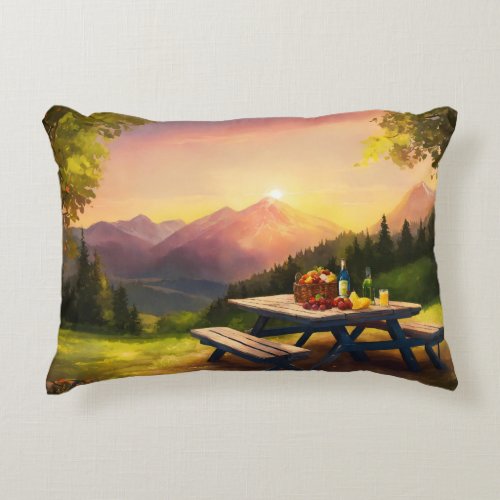 Radiant Nightscape Lively Outdoor Soiree with Ill Accent Pillow