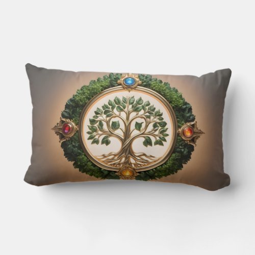 Radiant Oasis A Symbol of Prosperity and Growth Lumbar Pillow