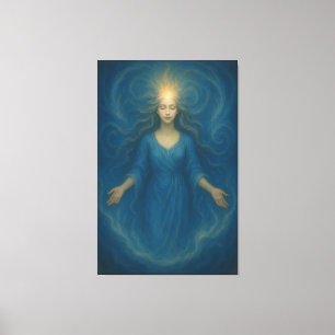 Radiant Ocean Goddess – Luminescent Spirit Awakeni Canvas Print