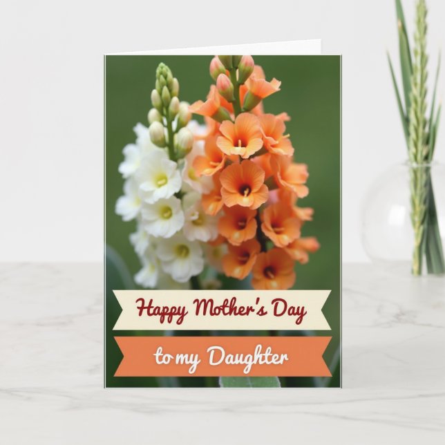 Radiant Orange Bloom Mom Card (Front)