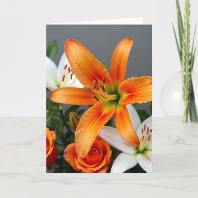 Radiant Orange Bloom Mothers Day Card (Front)