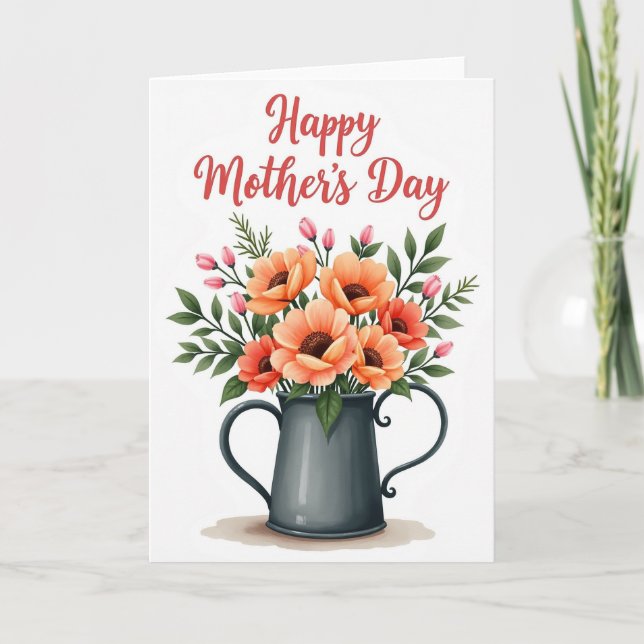 Radiant Orange Mothers Day Card (Front)