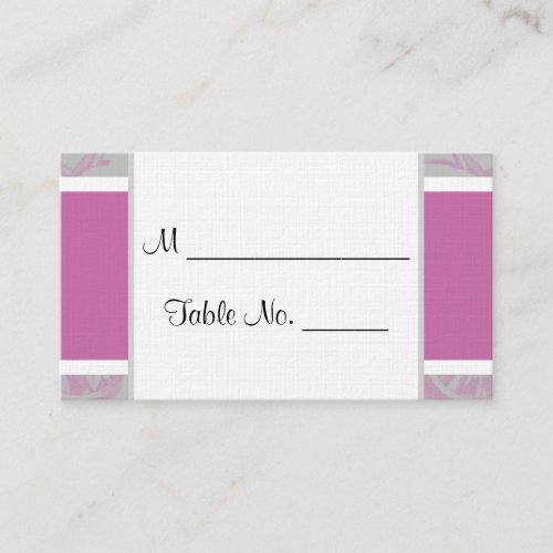 Radiant Orchid and Grey Posh Wedding Place Cards Business Card