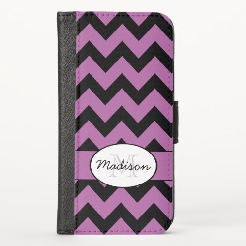 Radiant orchid chevron monogram iPhone 6 wallet