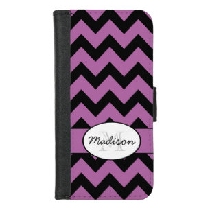Radiant orchid chevron monogram iPhone 6 wallet