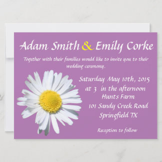Radiant Orchid Daisy Wedding Invitation