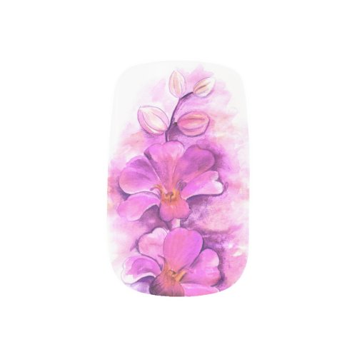 Radiant orchid heart petal watercolor nails minx nail art