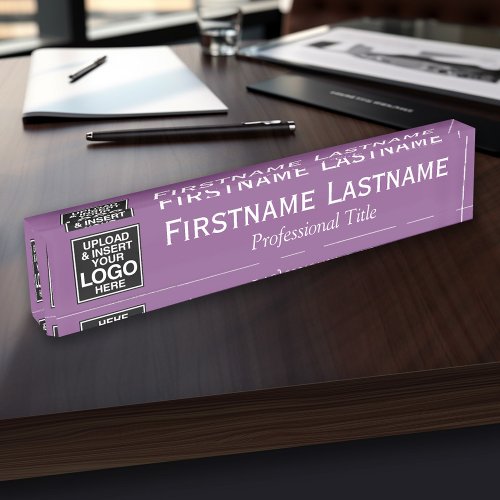 Radiant Orchid _ Logo Name and Professional Title Desk Name Plate