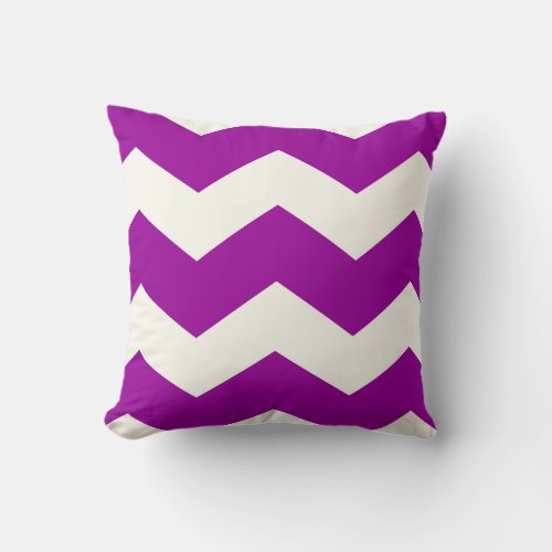 Radiant Orchid Modern Zig Zag Chevron Pattern Throw Pillow