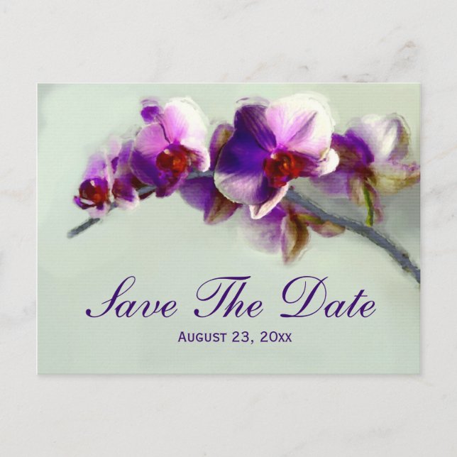 Radiant Orchid Painting Save The Date Wedding Card (Front)