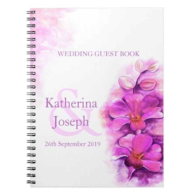 Radiant orchid wedding guest book (Front)