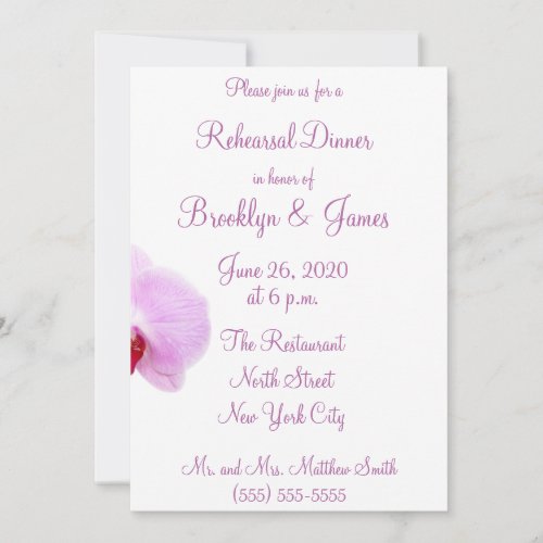 Radiant Orchid Wedding Rehearsal Invitations