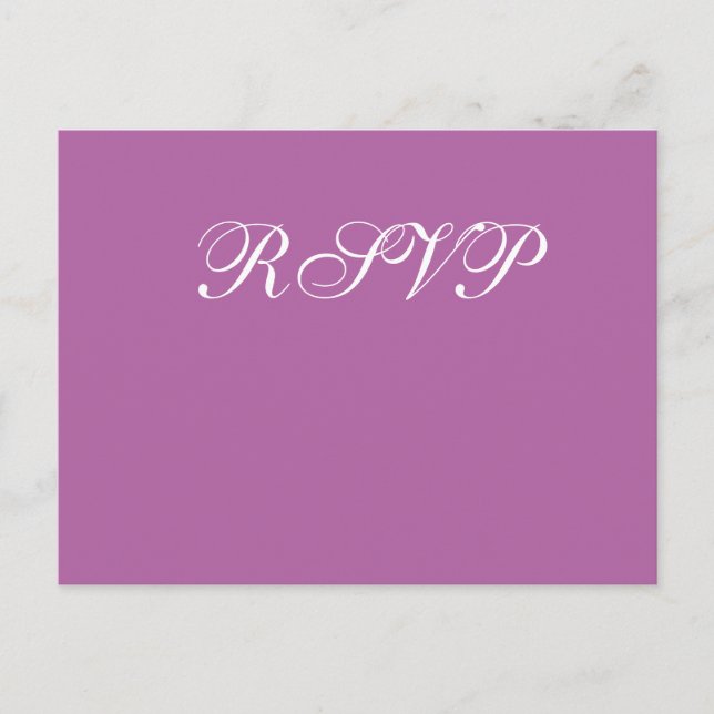 Radiant Orchid Wedding RSVP Postcards (Front)
