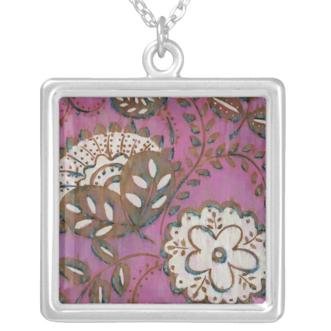 Radiant Ornament I Silver Plated Necklace (Front)