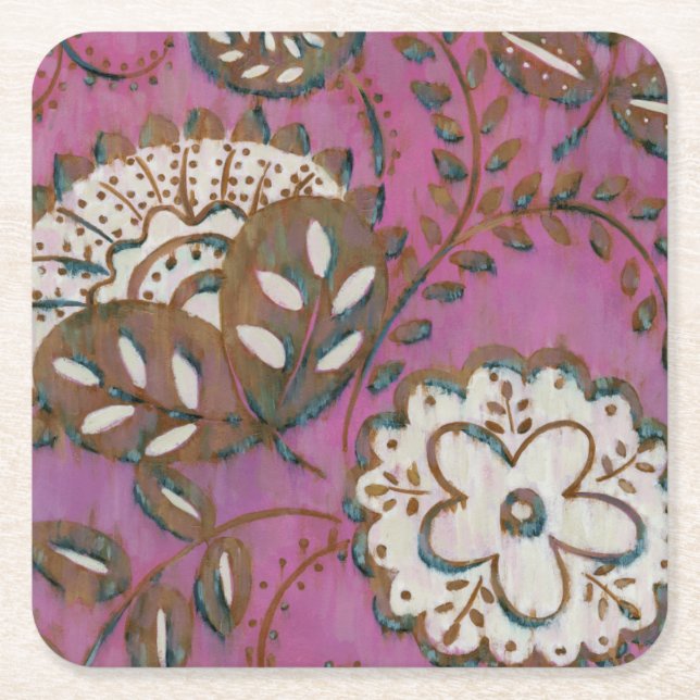 Radiant Ornament I Square Paper Coaster (Front)