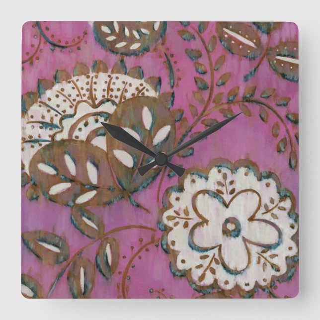 Radiant Ornament I Square Wall Clock (Front)