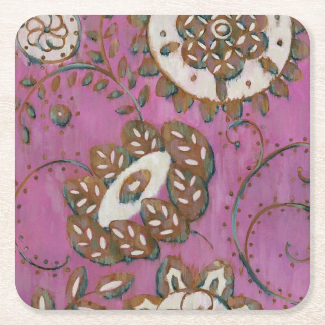 Radiant Ornament II Square Paper Coaster (Front)