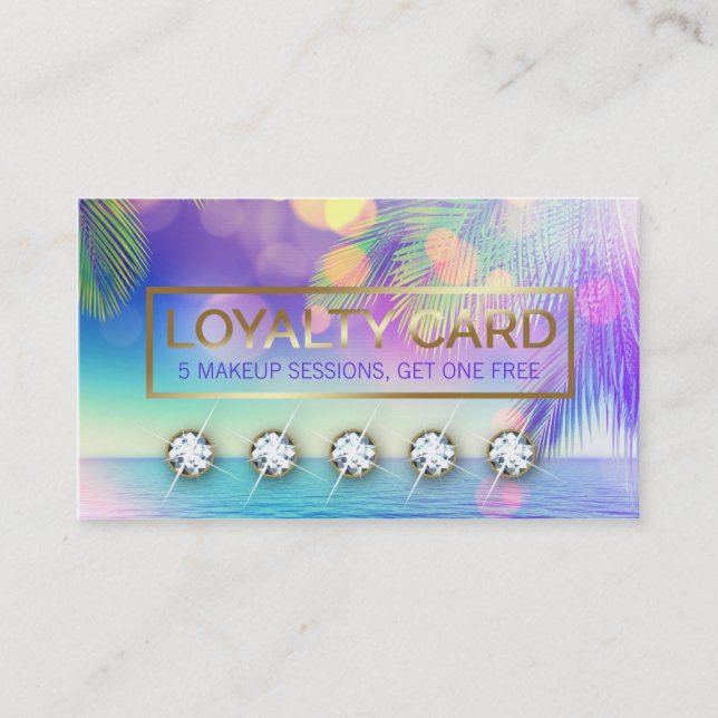 Radiant Palm Tree Loyalty Card 5 Diamonds (Front)