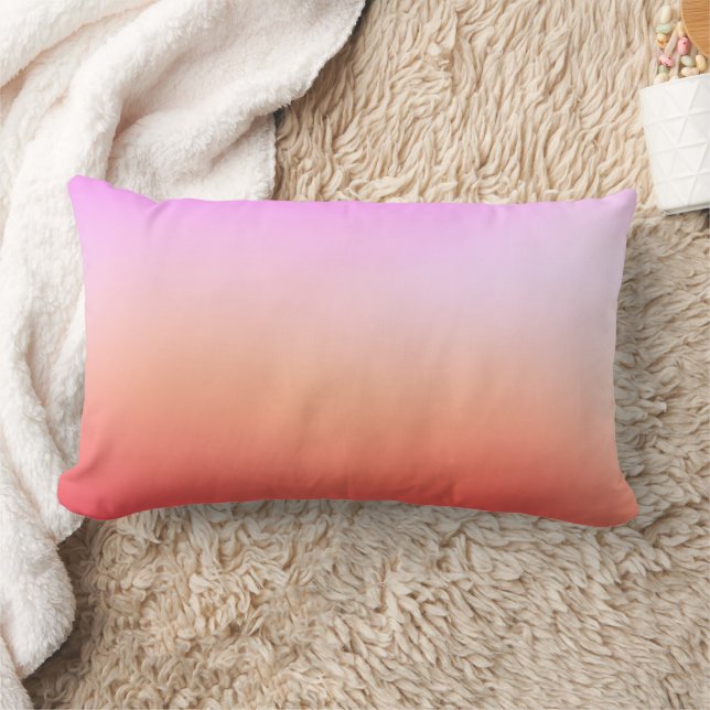 Radiant Pastel Sunset Gradient Lumbar Pillow (Blanket)