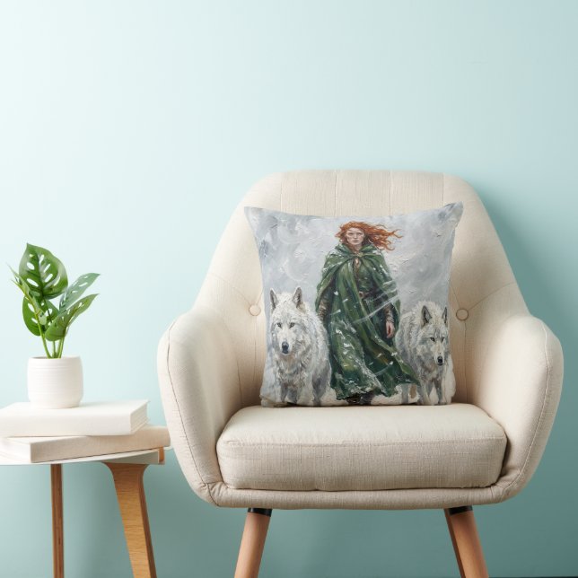 Radiant Peace Dove Lantern Imbolc Snowdrops Art Throw Pillow (Chair)