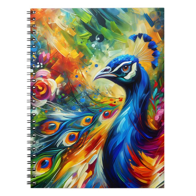 Radiant Peacock Majesty Notebook (Front)