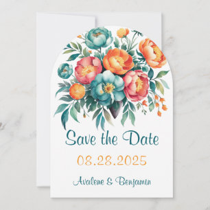 Radiant Peony Bouquet Wedding Save The Date