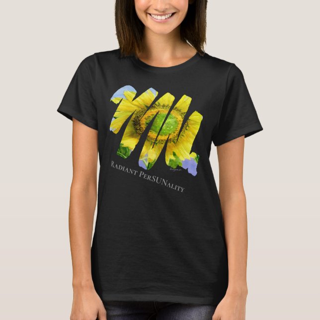 Radiant PerSUNality Sunflower Apparel Art Dark T-Shirt (Front)