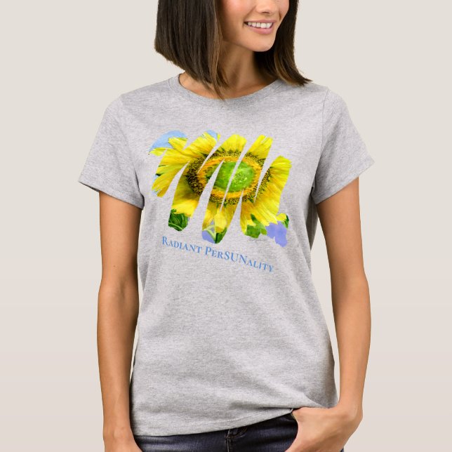 Radiant PerSUNality Sunflower Apparel Watercolor T-Shirt (Front)