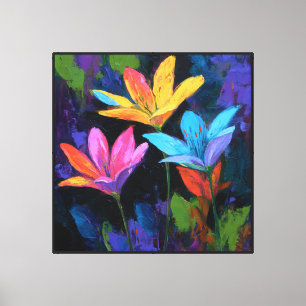 Radiant Petal Burst Abstract Floral Art Canvas Print