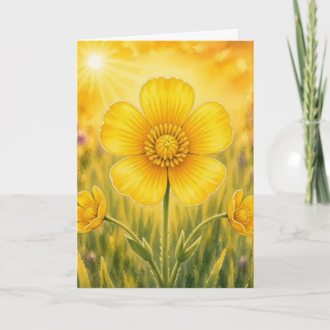 Radiant Petal Series – Buttercup Card (Front)