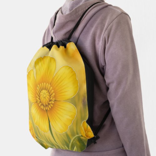 Radiant Petal Series – Buttercup Drawstring Bag