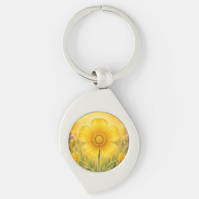 Radiant Petal Series – Buttercup Keychain (Front)