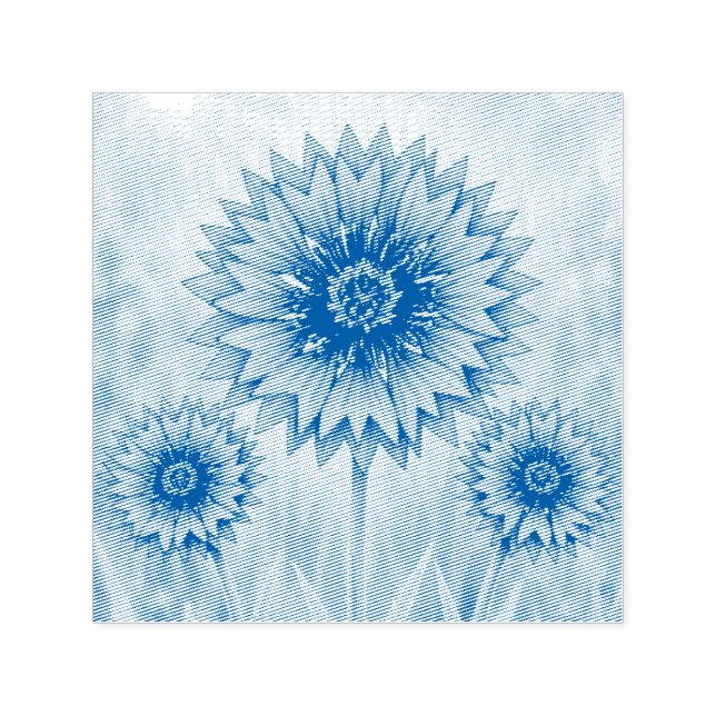 Radiant Petal Series – Cornflower Self-inking Stamp (Design)