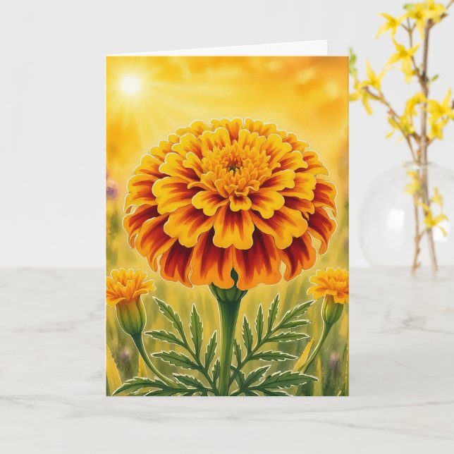 Radiant Petal Series – Marigold Card (Yellow Flower)