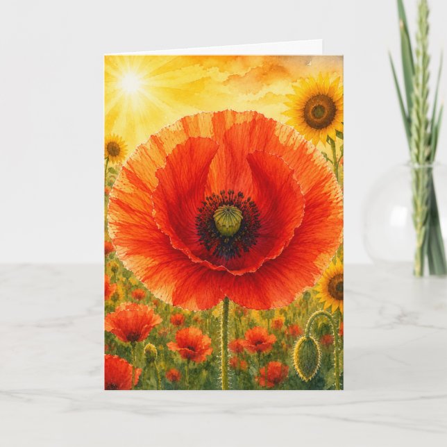 Radiant Petal Series – POPPY Card (Front)