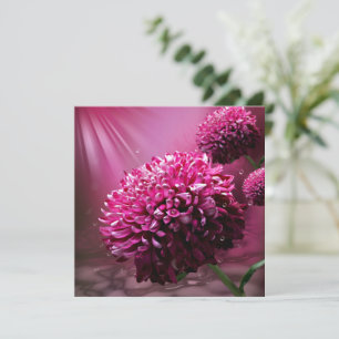 Radiant Pink Chrysanthemum Floral Card