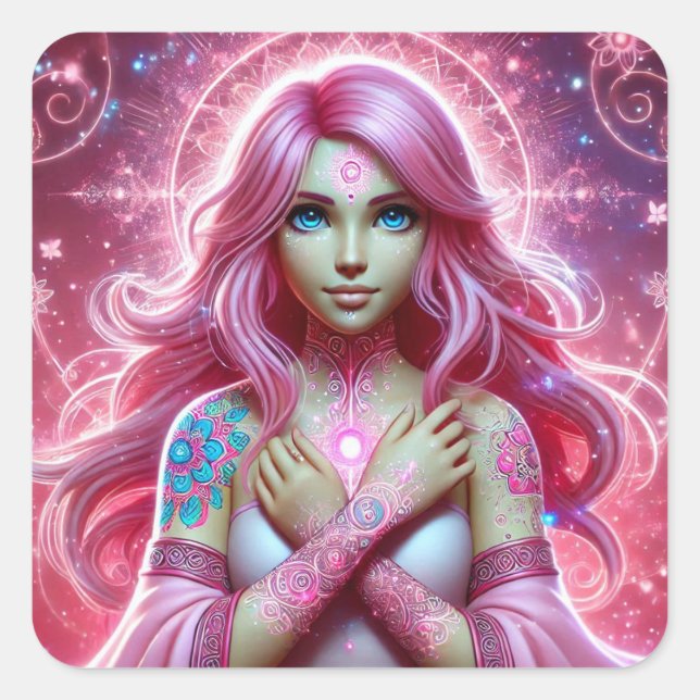 Radiant Pink Dream Aura Sticker Sheet (Front)