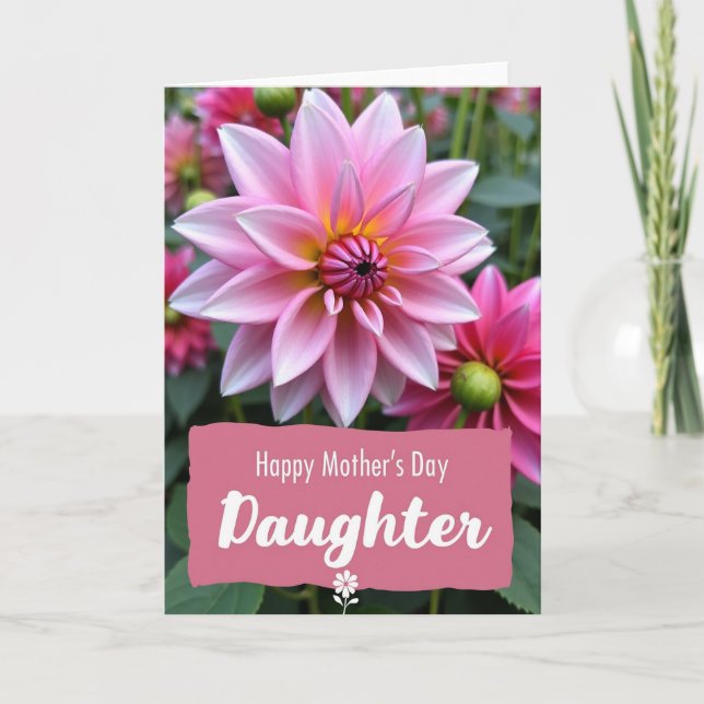 Radiant Pink Floral Mothers Card (Front)