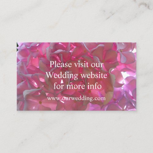 Radiant Pink Hydrangeas pink flowers pink flowers Enclosure Card