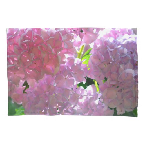 Radiant Pink Hydrangeas pink flowers pink flowers Pillowcase